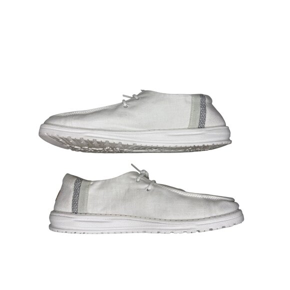 Hey Dude Womens Wally Natural Linen White Loafer Shoes US 9 - Picture 6 of 8